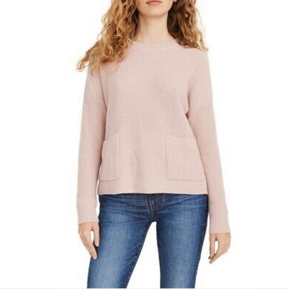 Madewell Patch Pocket Knit Pullover Sweater Blush Pink Size - Picture 1 of 11